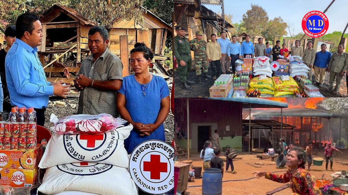 លោក ហេង ប៊ុន្នី អភិបាលស្រុក និង ជាអនុសាខាកាកបាទក្រហមកម្ពុជាស្រុកអូរយ៉ាដាវ បានចុះសួរសុខទុក្ខ និងនាំយកអំណោយមនុស្សធម៌ជូនដល់ប្រជាពលរដ្ឋរងគ្រោះដោយអគ្គិភ័យឆេះផ្ទះចំនួន២គ្រួសារ